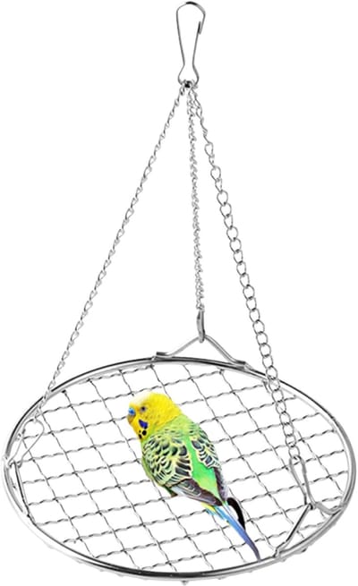 Vogel Schommel - Vogelkooi Speelgoed - Vogels Vermaken - Roestvrij Staal - 14.7 x 22.5 cm