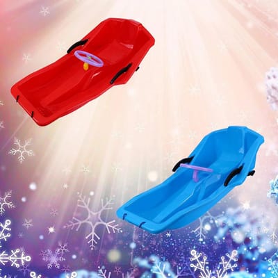 Kinder Slee - Dubbele Slee - Winter Plezier - Met Rugleuning - 100 x 50 cm