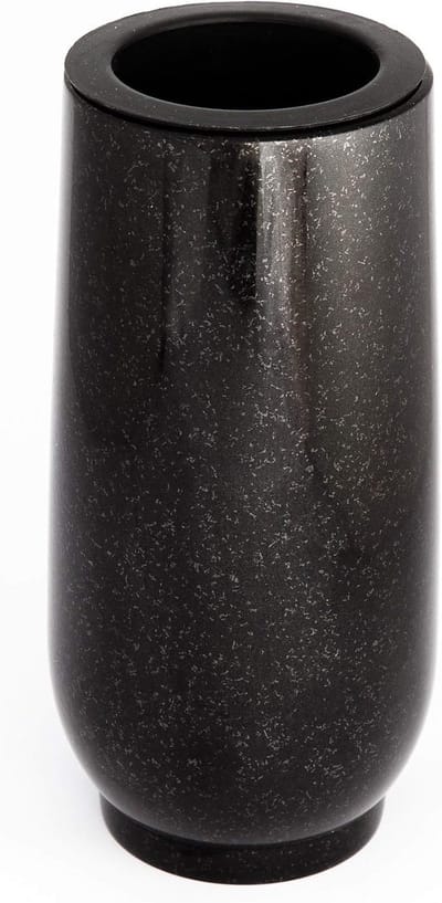 Stijlvolle grafvaas van graniet | Hoogte 20 cm | Weerbestendig en vorstbestendig | Perfect voor begraafplaatsen
