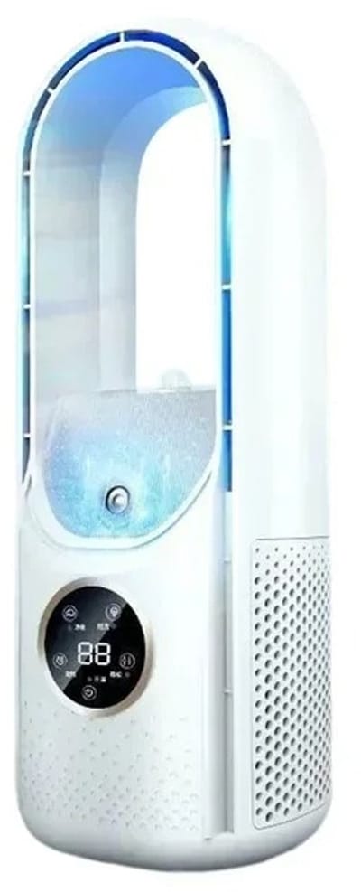 Pelor USB Luchtkoeler - Bladloze Ventilator met Bevochtiging - Ventilator - 6 Snelheden en Timerfunctie - 100 ml - Wit
