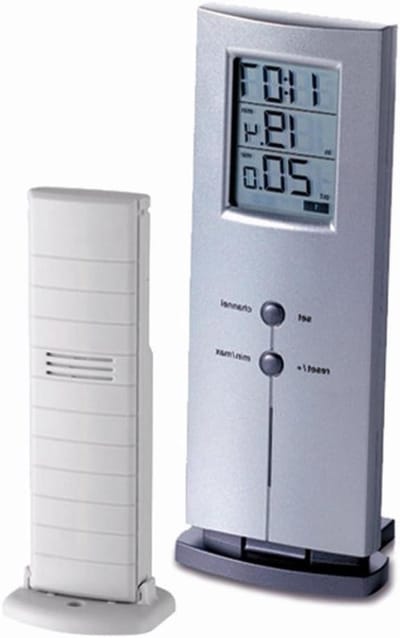 Draadloze Thermometer - Weerstation Buiten - Temperatuur Meten - Max Min Functie - 100 Meter Bereik - Zilver Metallic