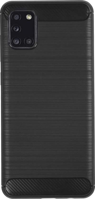 BMAX Carbon soft case hoesje geschikt voor Samsung Galaxy A31 / Soft cover / Telefoonhoesje / Beschermhoesje / Telefoonbescherming - Zwart