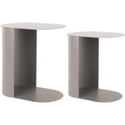 Leitmotiv - Bijzettafel Set Riqueza Oval - Grijs - 30x45x48 cm