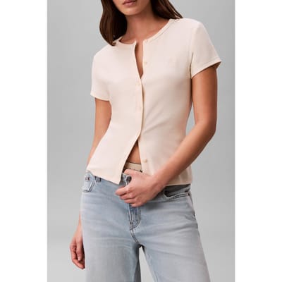 Calvin Klein Ss 1x1 Refined Rib Top Calico Taglia: XS | Magliette intime Outlet | Donna