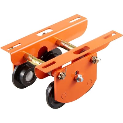 Chariot Manuel pour Palan Électrique, Capacité de Charge de 0,5 Tonne pour PA200 PA250 PA300 PA400 PA500, Chariot à Pousser avec Double Roues, Poutre Réglable de 68-110 mm