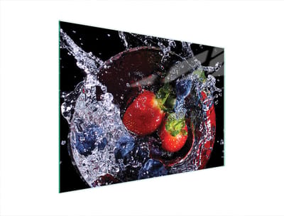 TMK ArtDeko Serie - Snijplank van Gehuld Glas - 40x30 cm - Truskawki - Anti-slip