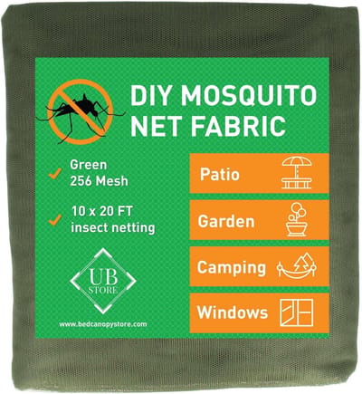 SnelShoppen - Groene Klamboe Stof 3x6 Meter - Insectengaas voor Tuin, Ramen, Kamperen, Feesten, Kinderen, Bescherming tegen Insecten