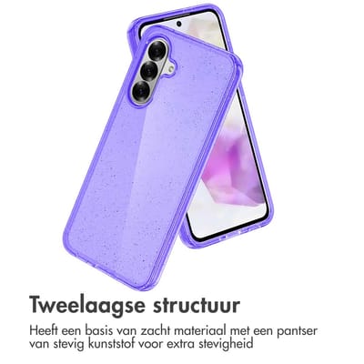 imoshion Hoesje - Geschikt voor Samsung Galaxy A36 - Sparkle Backcover - Glitter Paars