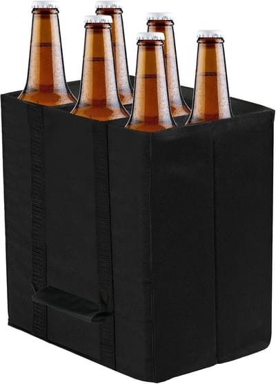 Dailygoods - Bottle Bag voor 6 Flessen tot 1.5 Liter - Herbruikbare Flessentas voor Wijn, Bier, Champagne