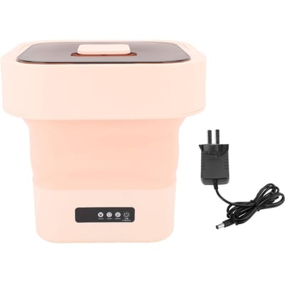 Machine à laver portable 100?Mini sèche-linge pliable entièrement automatique 240 V 10 L avec fonction d'essorage doux rose