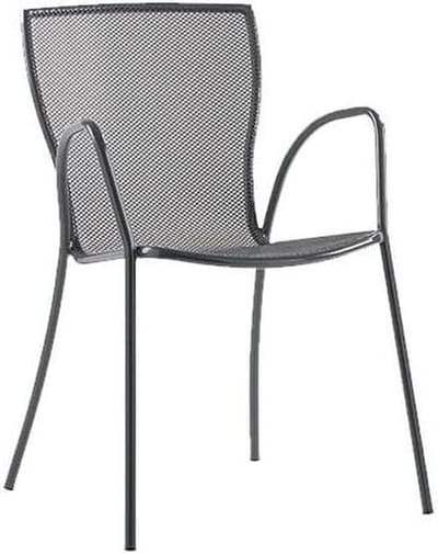 Tuinstoelen Set - Stapelbare Stoelen - Buiten Zitten - Verzinkt Staal - 62 x 56 cm - Antraciet