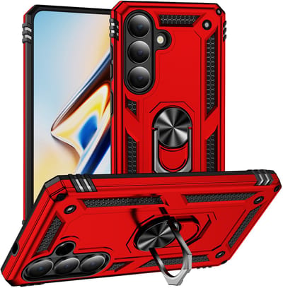 Hoesje Geschikt voor Samsung Galaxy S26 Plus hoesje Rood - Hybrid Armor Anti-Shock hoesje - Galaxy S26 Plus 5G Hoesje kickstand Ring houder cover TPU backcover hoesje