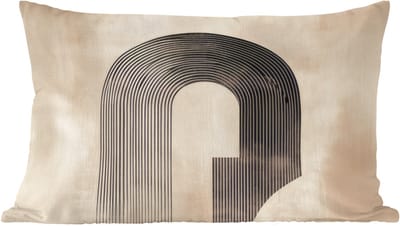 Sierkussens - Kussentjes Woonkamer - 60x40 cm - Boog - Strepen - Minimalistisch - Zwart