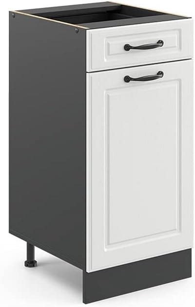 Keukenonderkast met Lade in Landhuisstijl Wit en Antraciet 40 cm Breed
