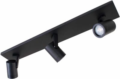 Opbouwspot Aston | Zwart Metaal | Rechthoek | GU10 | 3-voudig | 65cm