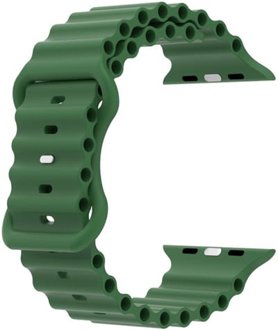 Siliconen bandje - geschikt voor Apple Watch series 1/2/3/4/5/6/7/8/9/10/11/ SE (1,2,3) / Ultra (1,2,3) met maat 44 mm / 45 mm / 46 mm / 49 mm - groen