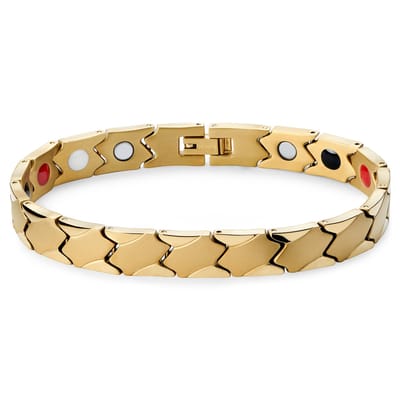 Goudkleurige Asymmetrische Magnetische Titanium Armband