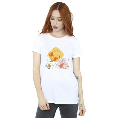 Disney Dames/Dames Winnie De Poeh Knorretje Katoenen Vriendje T-shirt (Wit)