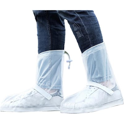 1 Paar Regenschoenhoezen Waterdicht Slijtvast Reflecterend Ontwerp Ritsluiting Antislip Beschermend PVC Slipvast Unisex XL