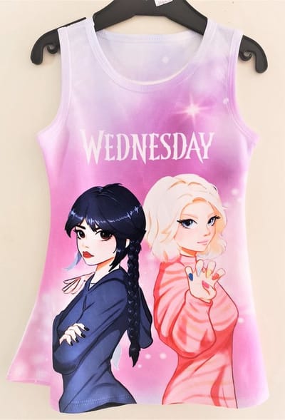 Wednesday Meisjes Jurk Vriendinnen Paars Roze Maat 92