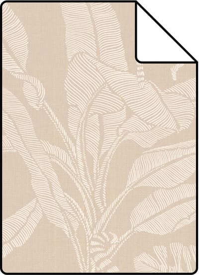 Proefstaal ESTAhome behang apen en jungle bladeren beige - 26.5 x 21 cm - 139858-S