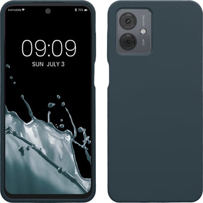 kwmobile telefoonhoesje geschikt voor Motorola Moto G14 - Hoesje met siliconen coating - Smartphone case in leisteen