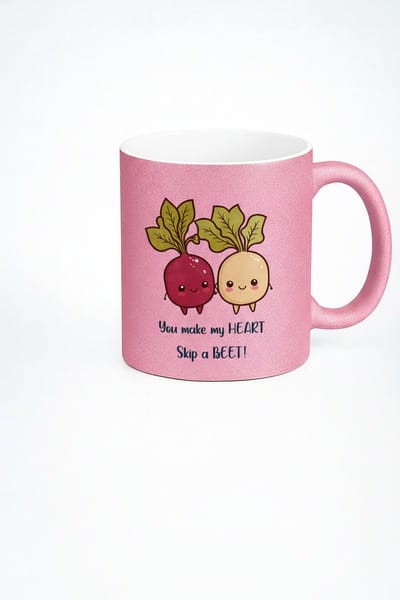 Magische Mok 'You make my HEART Skip a BEET!' - Warmtegevoelige Bieten Liefdes Mok