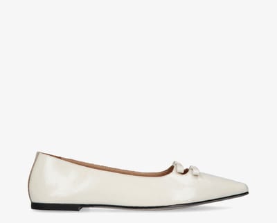 Tango rea bow ballerina's bone white patent leer