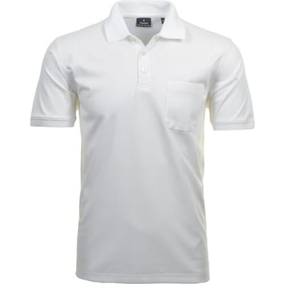 Ragman Softknit Poloshirt Breast Pocket Pima Cotton Mix Wit / male