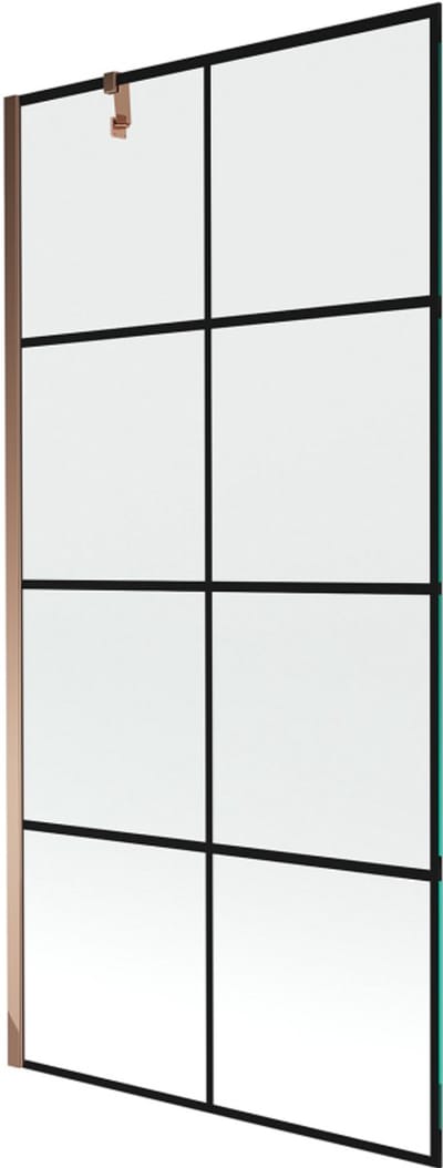 Mexen Next 1-delige badwand 90 x 150 , zwart raster, roségoud - 895-090-000-00-77-60