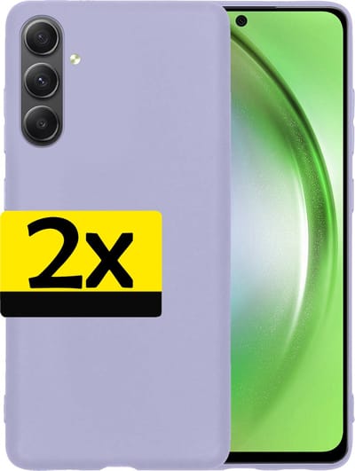 Hoesje - 2 Stuks - Geschikt voor Samsung Galaxy A54 - Sterk & Shockproof - Case Siliconen - Back Cover - Telefoon Hoes - Telefoonhoesjes - Lila