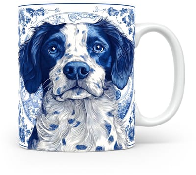 Mok Bretonse spaniël Beker voor koffie of tas voor thee, cadeau voor dierenliefhebbers, moeder, vader, collega, vriend, vriendin, kantoor, opa, oma, hond, kerst, sinterklaas, verjaardag