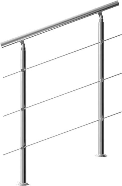 Trapleuning met spijlen - RVS balustrade - Veilige ondersteuning - Individueel verstelbaar - 100 cm - Geborsteld
