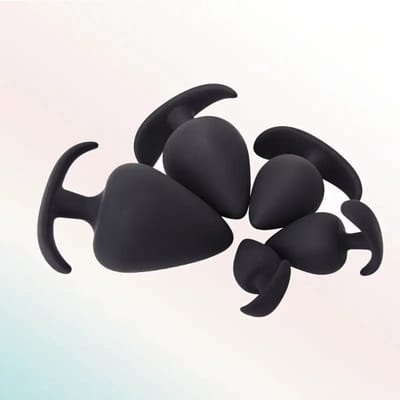 Livano Buttplug Set - Sex Toys voor Koppels - Mannen - Vrouwen - Anaal - 4 Stuks - Set - Zwart