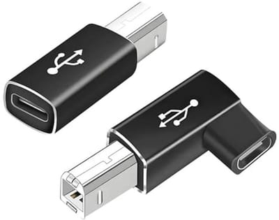 USB Type C naar USB B Adapter - 2 Stuks voor MIDI en Printer Verbinding
