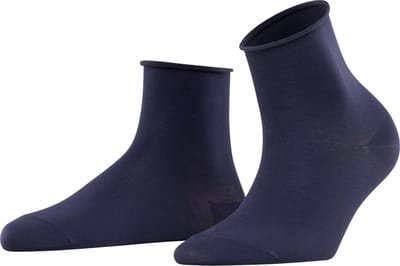 FALKE Cotton Touch eenkleurig katoen sokken dames blauw - maat 35-38