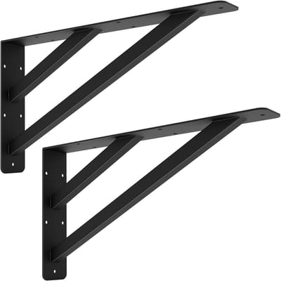 Stevige Wandbeugels voor Planken, 406 x 228mm, Zware L-Beugels voor Werkbladen en Meubels, Maximaal Draagvermogen 227 kg, Ideaal voor Scaffolding en Opbergruimte