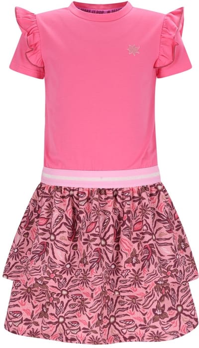 B.Nosy Y602-5814 meisjes jurk roze - Maat 122/128