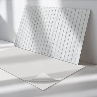 Wallfluent Vinyl Wandpaneel - Verticaal houten bord Vinyl Wandbekleding - 100 cm x 50 cm - Wit PVC wandpaneel - Verpakking van 1 stuk - Rechthoekig Wandbekleding Vinyl - Texturen Wandpaneel - Zelfklevend Muurpaneel - Wandpaneel Keuken en Badkamer