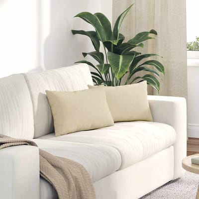vidaXL - Zitkussens - 2 - st - Stof - Crème - 50 - x - 30 - cm