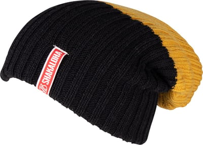 Shakaloha Gebreide Wollen Muts Heren & Dames Beanie Hat van merino wol zonder voering - Buxy Beanie MrnRv GreyBlck Unisex - One Size Wintermuts