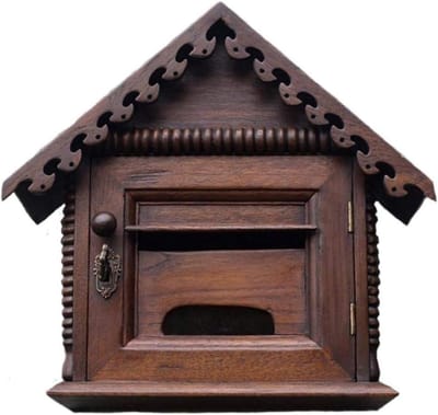 Houten Brievenbus - Brievenbus Muur - Post Ontvangen - Vintage Shabby Stijl - Afsluitbaar - Verroest