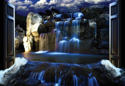 Fotobehang View Waterfall Nature Water | XL - 208cm x 146cm | 130g/m2 Vlies