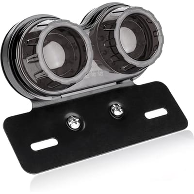 Feu arrière LED universel pour moto, clignotant, double feux de remorque, support de plaque d'immatriculation de frein gris