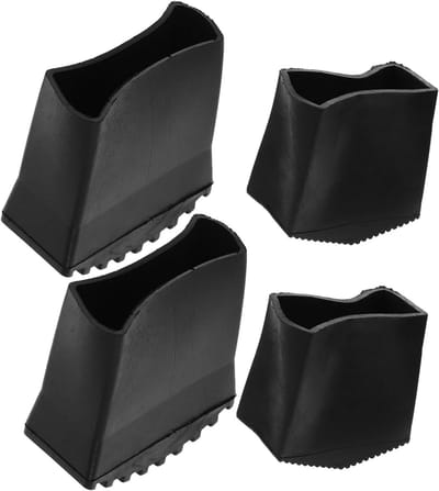 Vouwladder Voeten - Ladder Pads Rubber - Vloer Beschermen - Antislip Stabiliteit - 7x7x3.5cm - Zwart