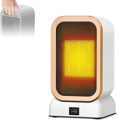 Mini-ventilatorkachel - extra verwarming, 1000 W, PTC, energiebesparend, 2 verwarmingsmodi, kleine extra verwarming