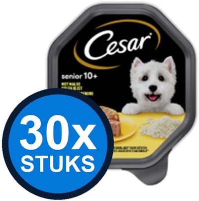 30x Cesar Senior - Kip & Rijst - Hondenvoer - 150g