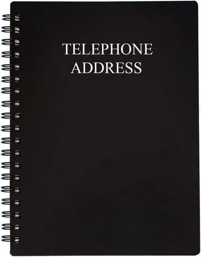 Adresboek met Tabs - Contacten Organizer - Informatie Opslaan - Alfabetisch Systeem - 14x17.5cm - Zwart