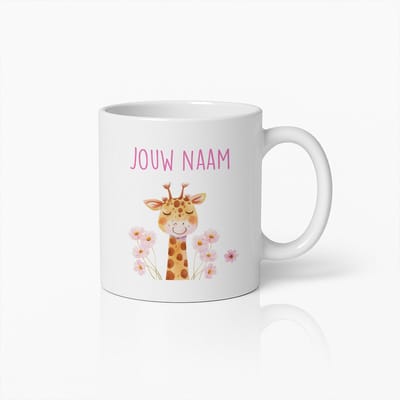 330ml Gepersonaliseerde Schattige Giraffe Mok Met Naam Kinderkoffiebeker