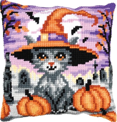 Vervaco - Kruissteekkussen kit - Halloween kit - ten - PN-0207492 - Borduren - Borduurpakket - Borduurpakket Halloween - Borduurpakket volwassenen - Borduurpakket kind